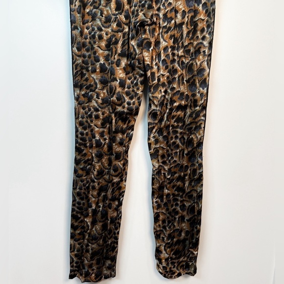 The Kooples Abstract Animal Print Side Snap Track Pants Leopard Brown - Picture 11 of 11